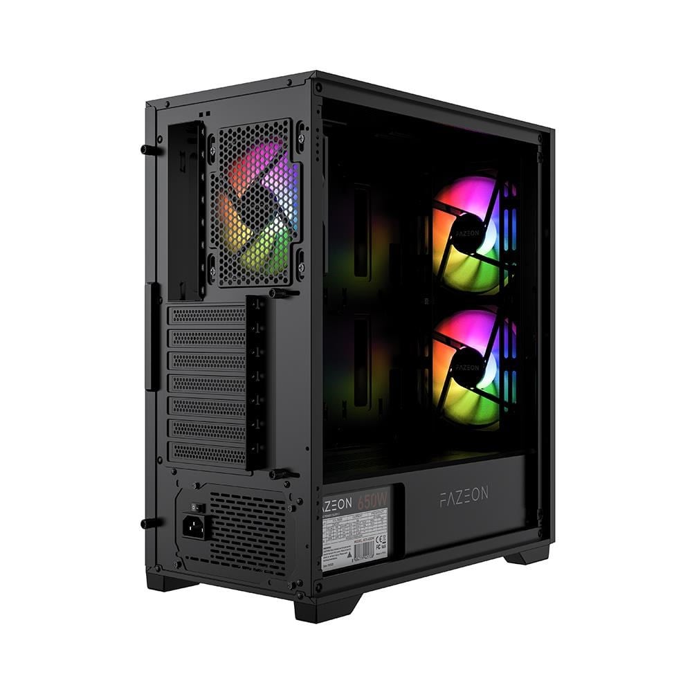 FAZEON F16A650BBM 650W 80+ BR 3x ARGB FAN ATX 2xUSB3.0 SİYAH GAMING KASA