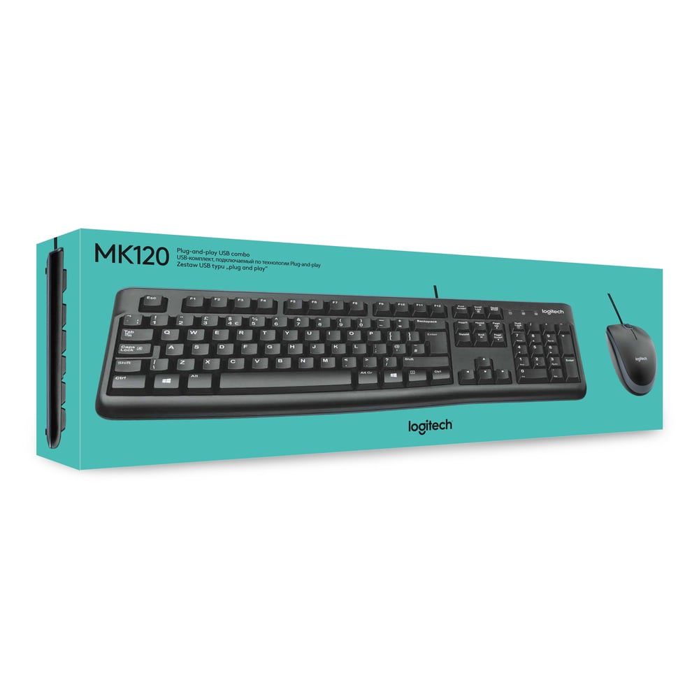 LOGITECH MK120 TÜRKÇE KABLOLU USB STANDART SİYAH 920-002560 Q KLAVYE MOUSE