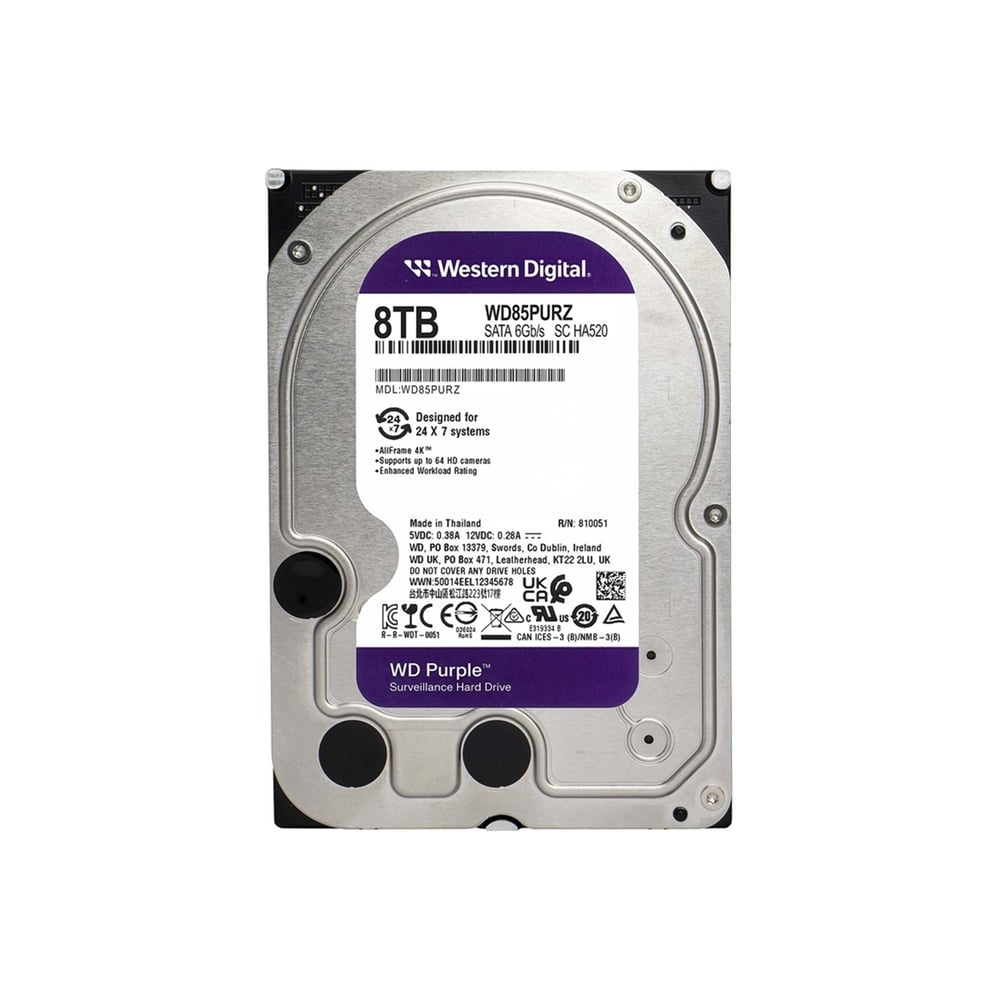 WD PURPLE 8TB 5640RPM 256MB SATA3 WD85PURZ 7/24 HDD RESMİ DİSTİ GARANTİLİ
