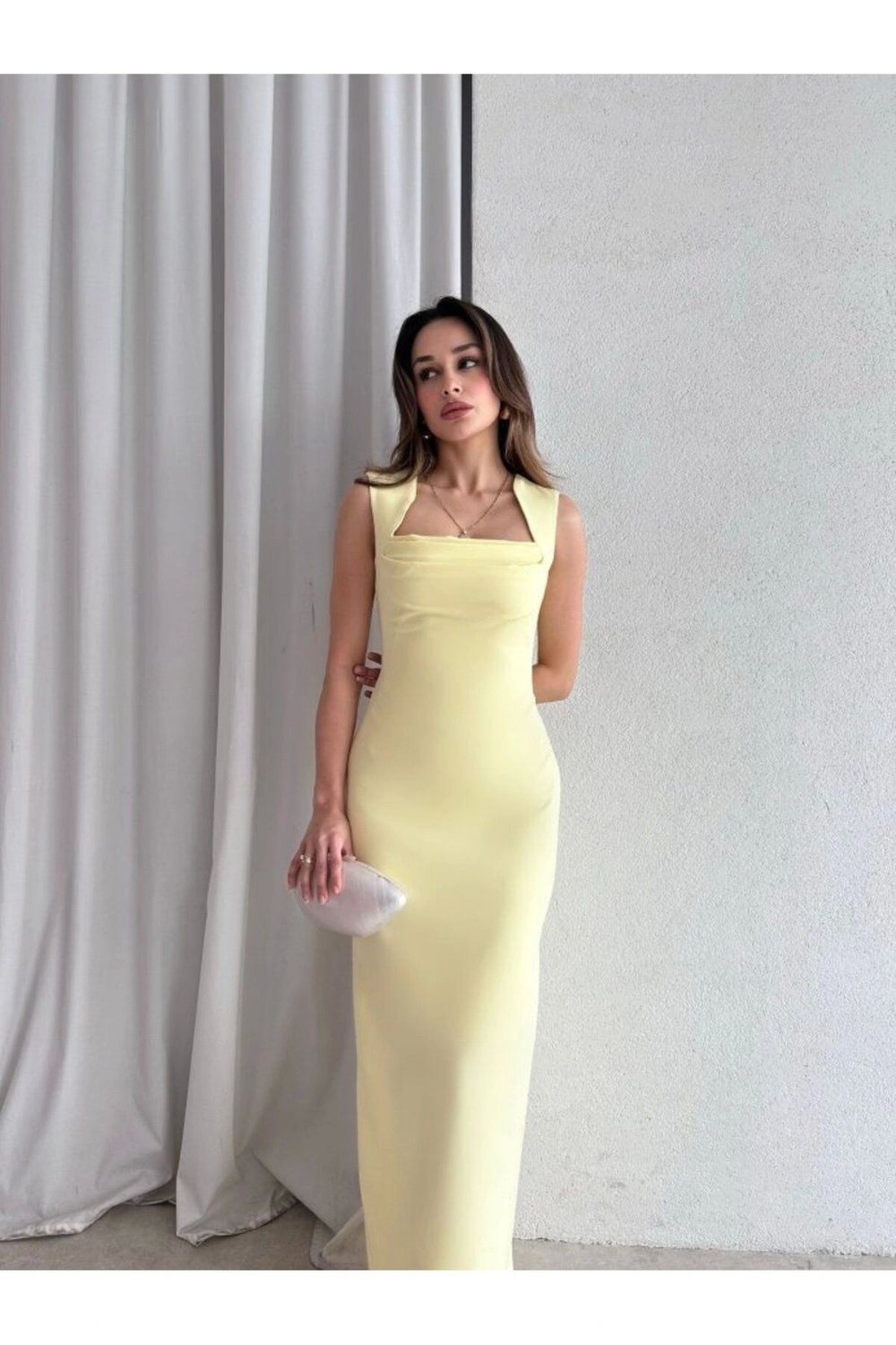 Kadın Maxi Elbise - Sarı