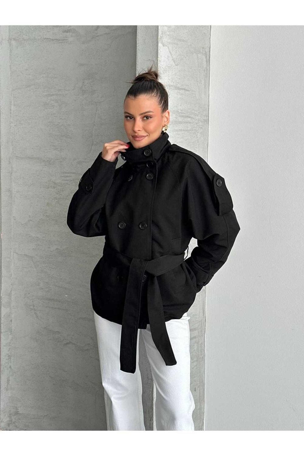 Kadın Oversize Muadil Su İtici Trençkot
