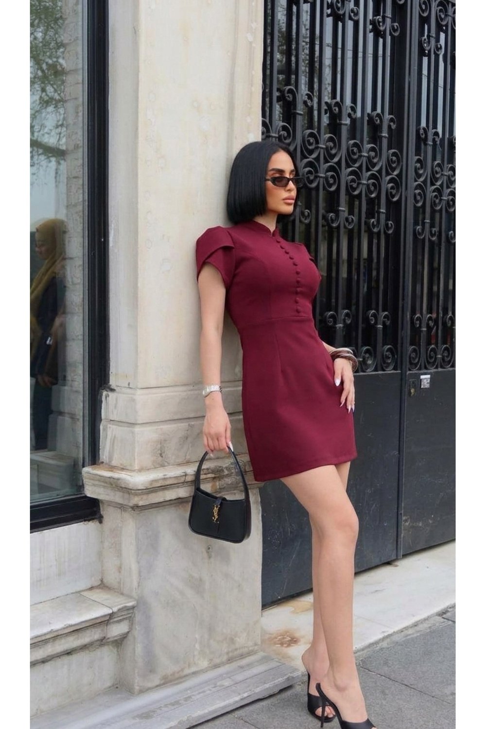 Kadın Viral Yeni Sezon Düğme Detaylı Elbise
