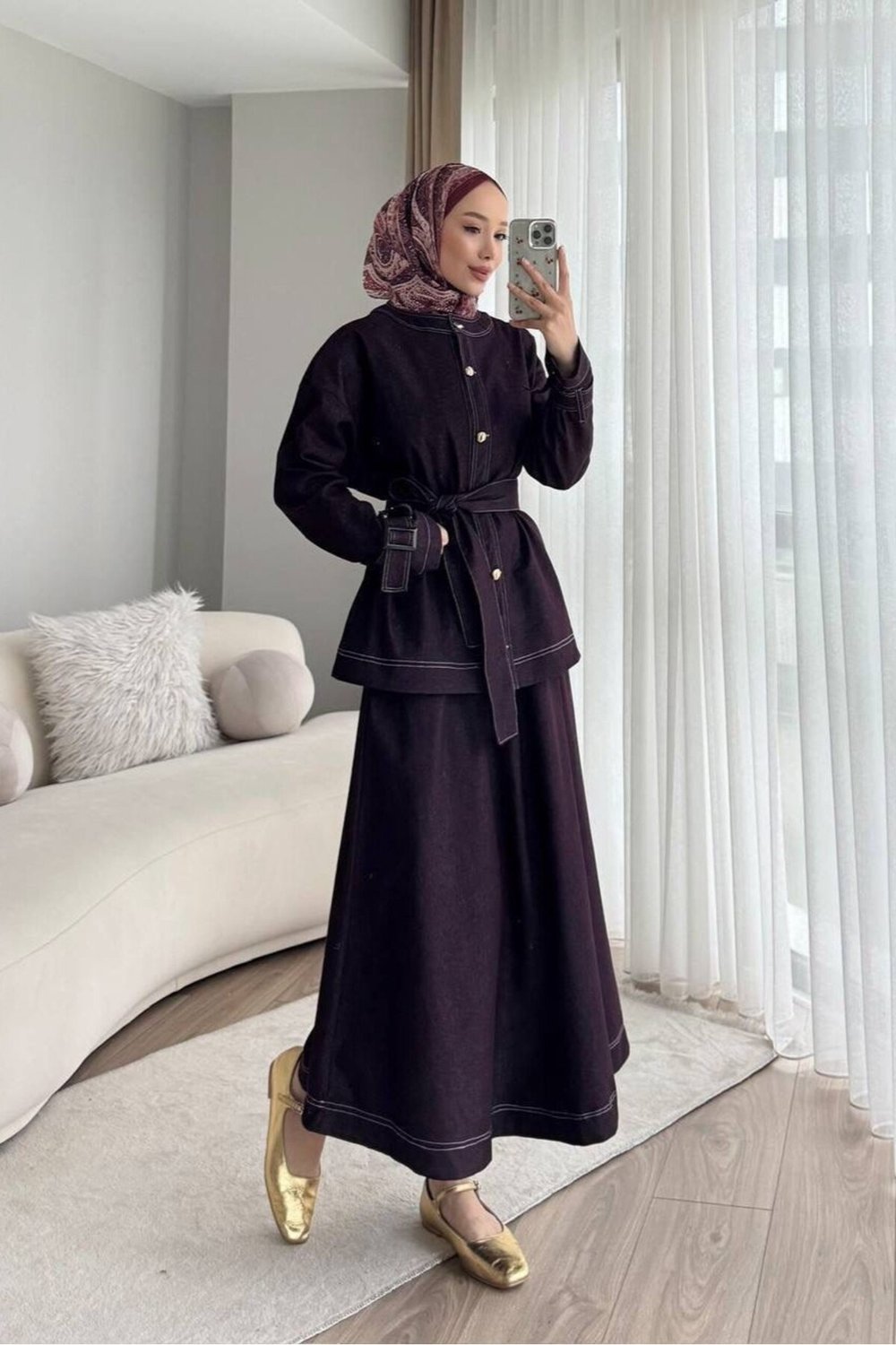 Tesettür Denim İkili Takım
