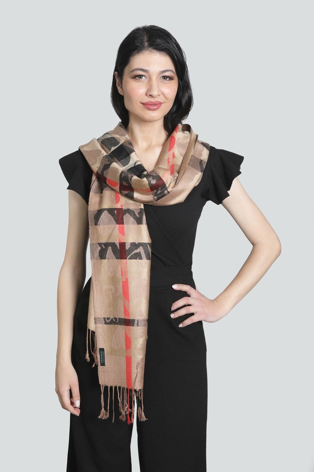 Lila %100 Pashmina Şal