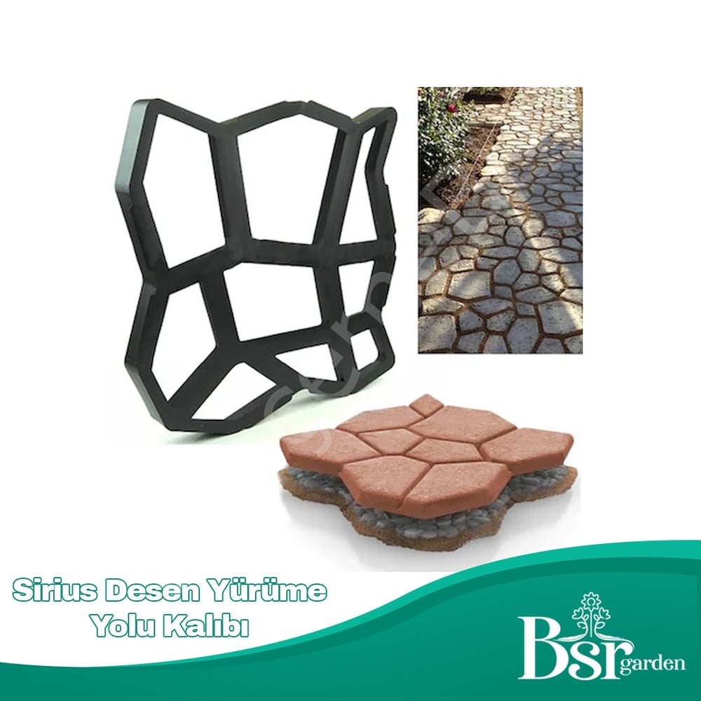 1  Adet Bahçe Taş Kalıp Beton Kalıbı Zemin Kaplama Kalıbı 42x40 Cm Sirius Desen / Bsr Garden