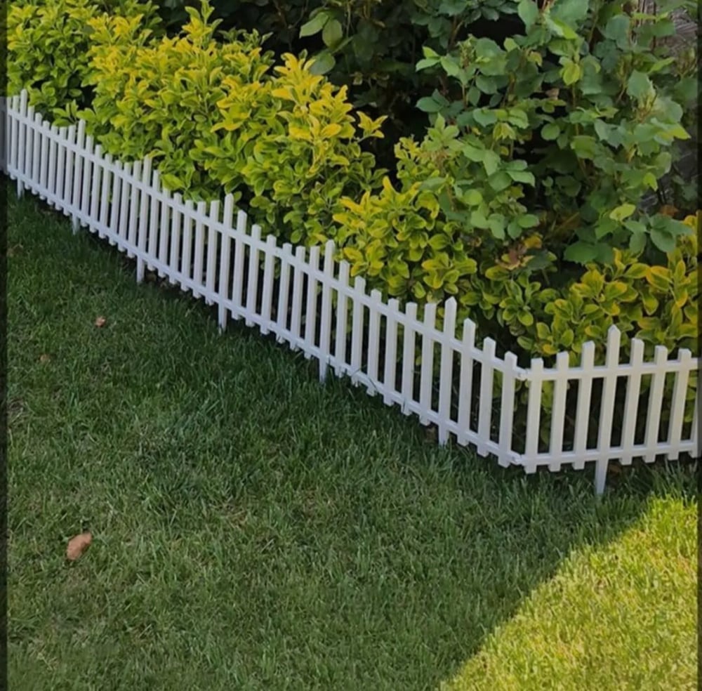Beyaz Dekoratif Bahçe Çiti Plastik Çit Peyzaj Koruma Panel Çit 1 Adet 59 Cm Bsr Garden