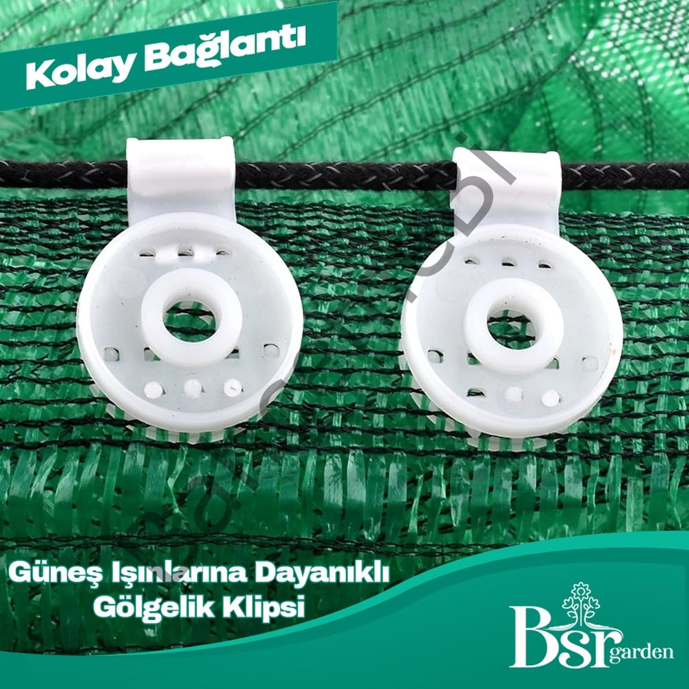 Beyaz Gölgelik Klipsi UV Katkılı 100 Adet Bsr Garden