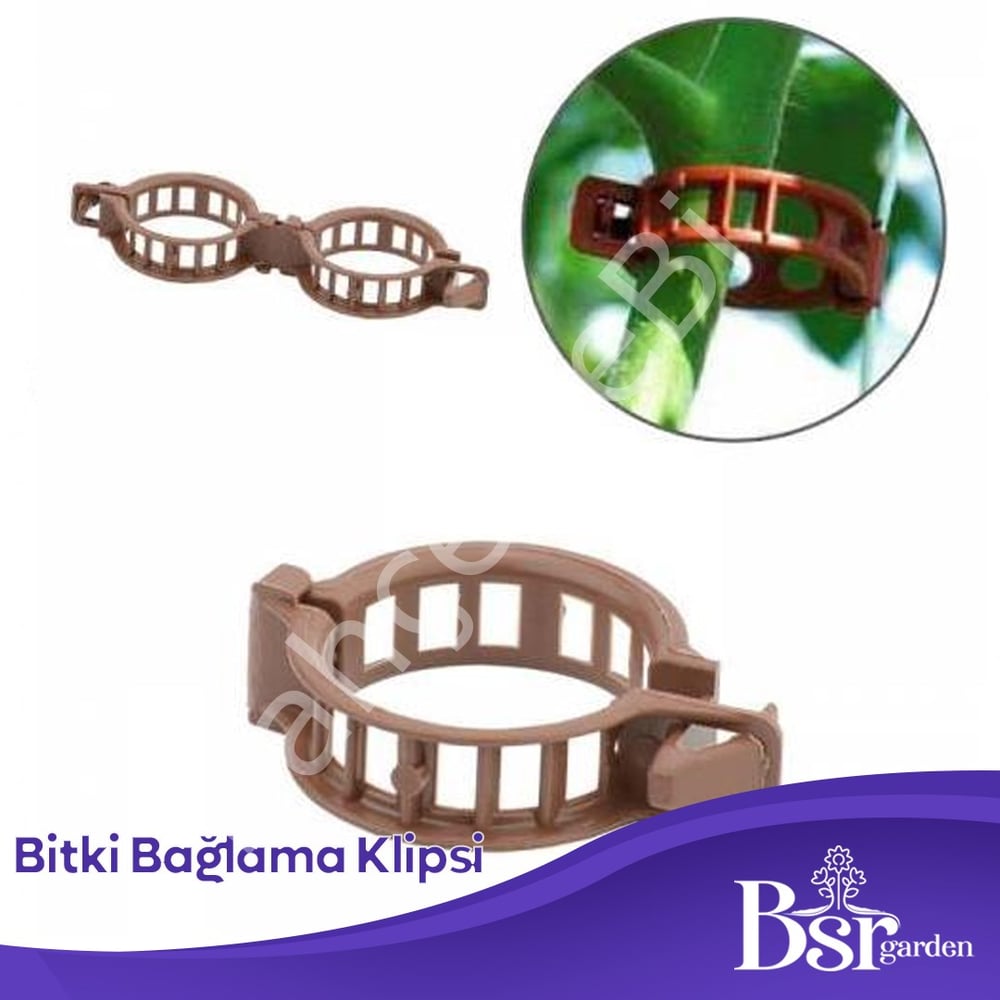 Bitki Klipsi - Domates Klipsi 500 Adet 25 Mm Gövde Sarmaşık Bitki Bağlama Kelepçesi, Kahverengi / Bsr Garden
