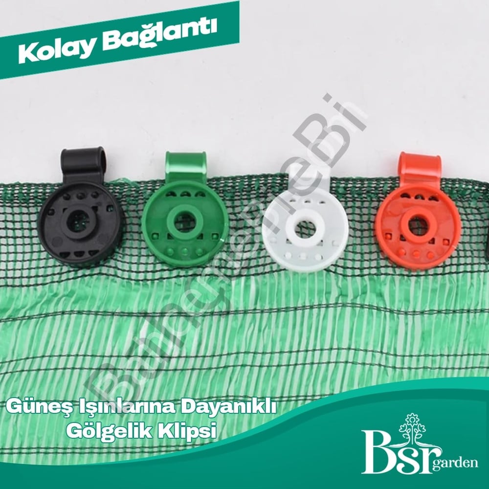 Karışık Renk Gölgelik Klipsi UV Katkılı 25 Adet Bsr Garden