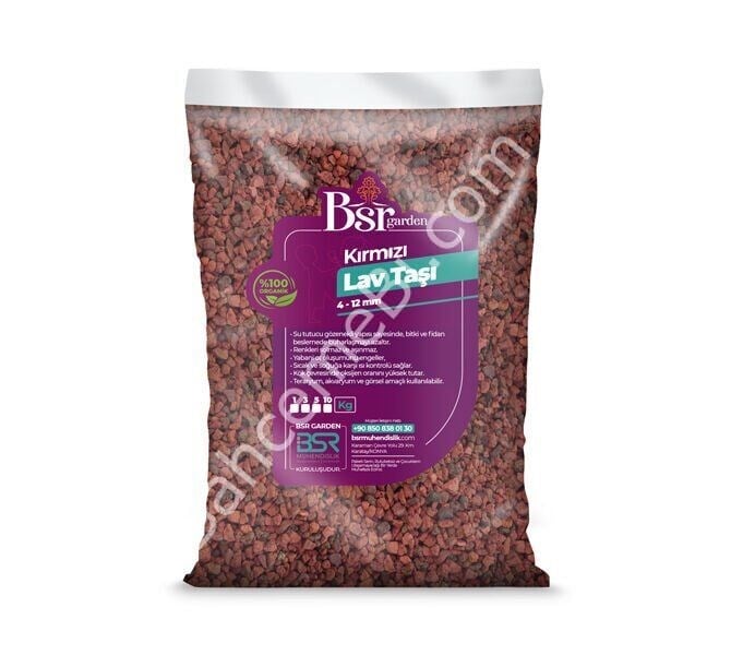 Kırmızı Pomza Taşı 10 KG (12–18 mm) – Dekoratif Lav Taşı ve Tarım Pomzası BSR Garden