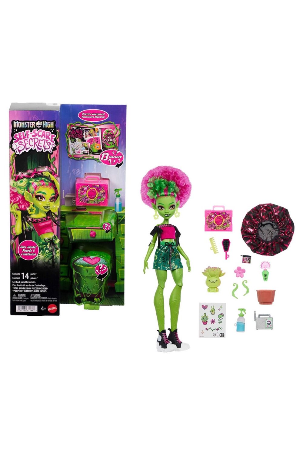 ® GÜZELLİK SIRLARI™ VENUS MCFLYTRAP™ Bebek ve 13 gerçekçi aksesuar JHK45
