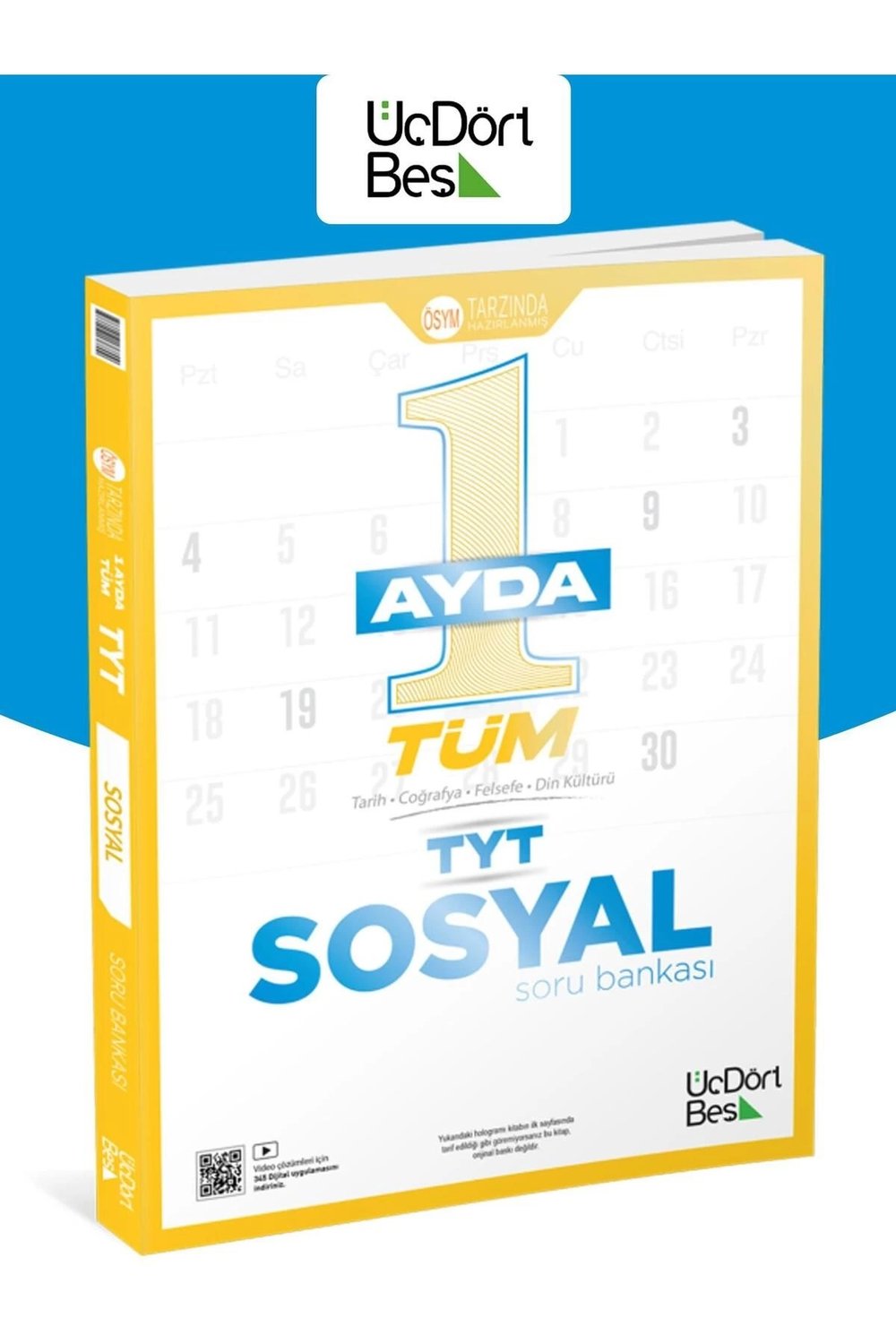 345 TYT 1 Ayda Tüm Sosyal Soru Bankası Tarih-Coğrafya-Felsele-Din Kültürü