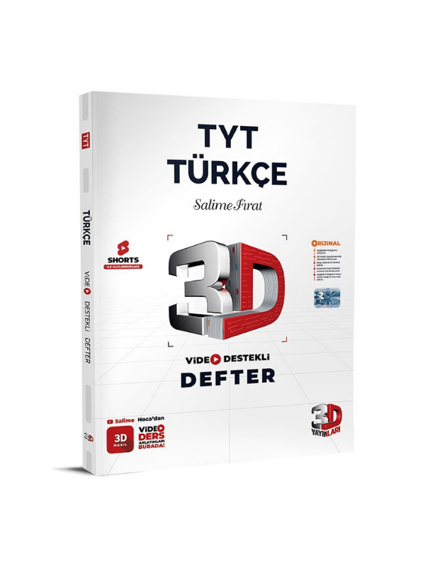 3D Yayınları TYT  Türkçe Video Destekli Defter