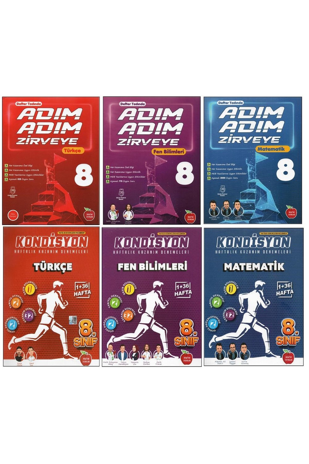 NEWTON 8. SINIF ADIM ADIM ZİRVEYE TÜRKÇE+FEN +MATEMATİK+KONDİSYON TÜRKÇE+FEN B.+MATEMATİK (6 KİTAP)