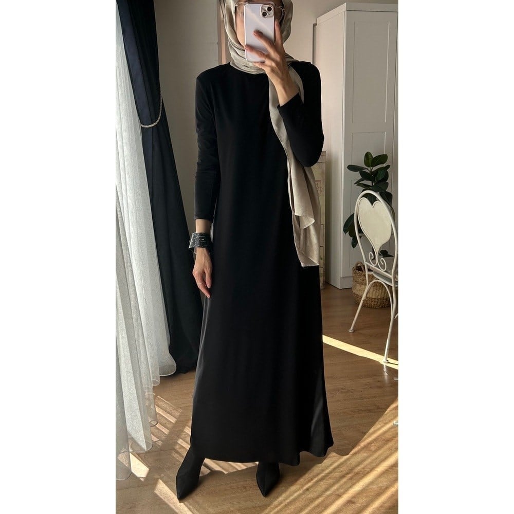 DÜZ KESİM JARSE ELBİSE