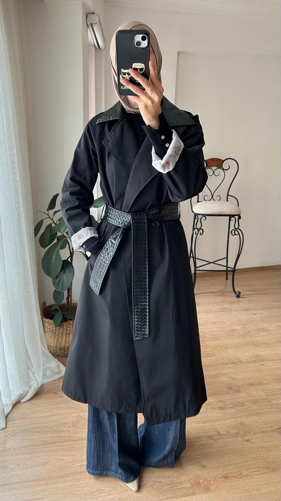 KROKODİL DETAYLI TRENÇKOT