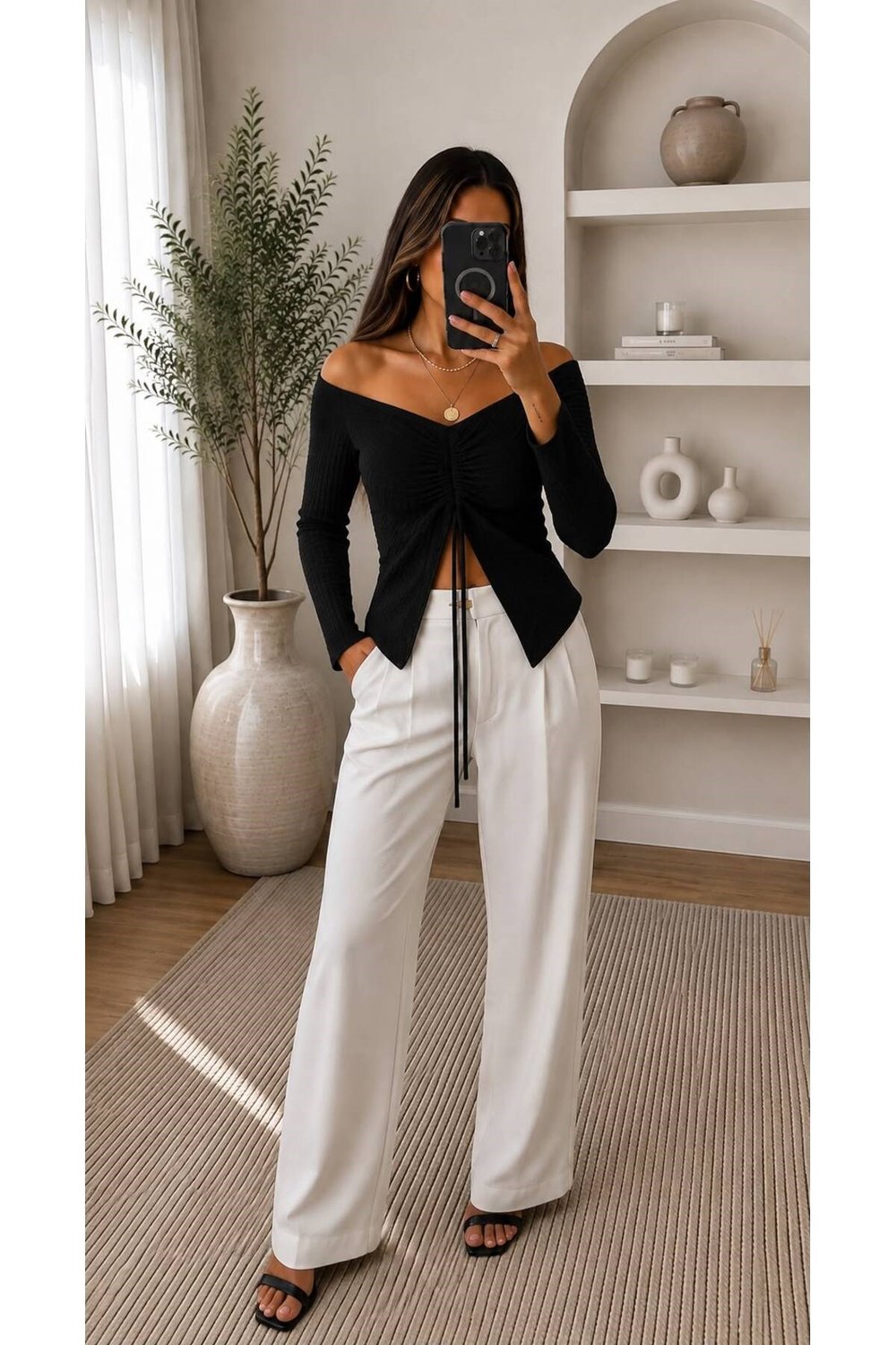 Fantezi Büzgülü Crop, Bluz