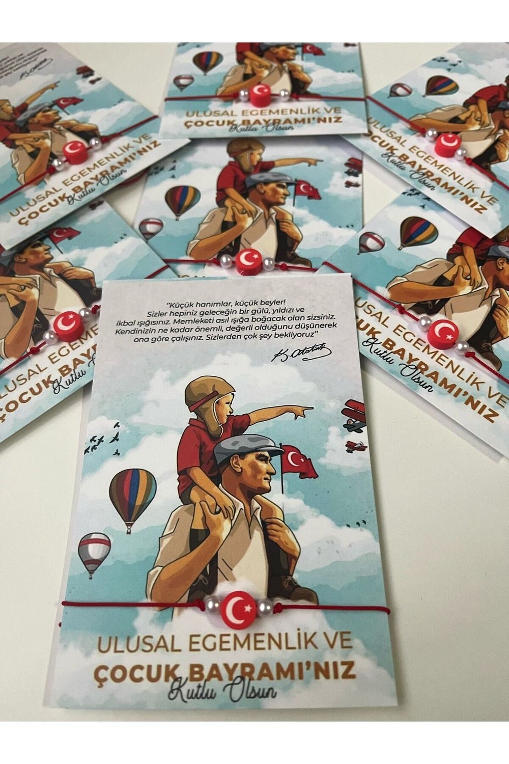 İncili Ay Yıldız, Türk Bayraklı, 23 Nisan Çocuk Hediyelik 25 Adet