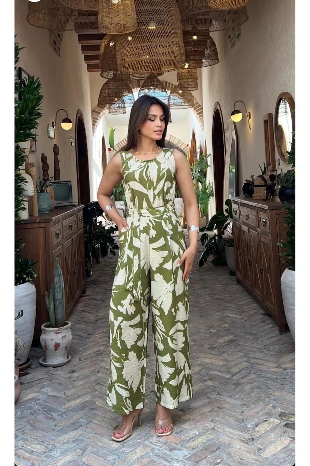 Premium Dökümlü Yumuşak Kumaş Haki Tulum