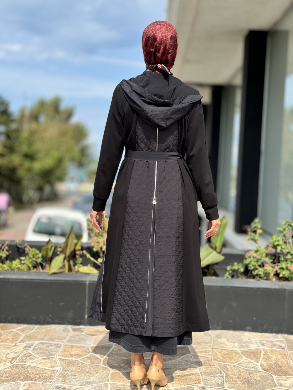 MİSSWHENCE 36501 ÖNDEN FERMUARLI KAPŞONLU KENDİNDEN BAĞLAMALI PARDESÜ
