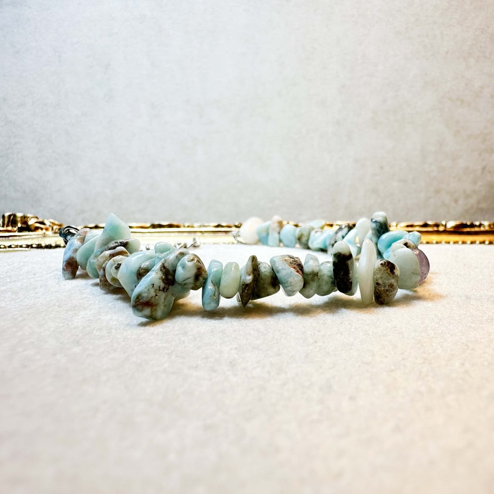 Larimar Çakıl Bileklik 19 cm – 5 mm Doğal Taş Bileklik