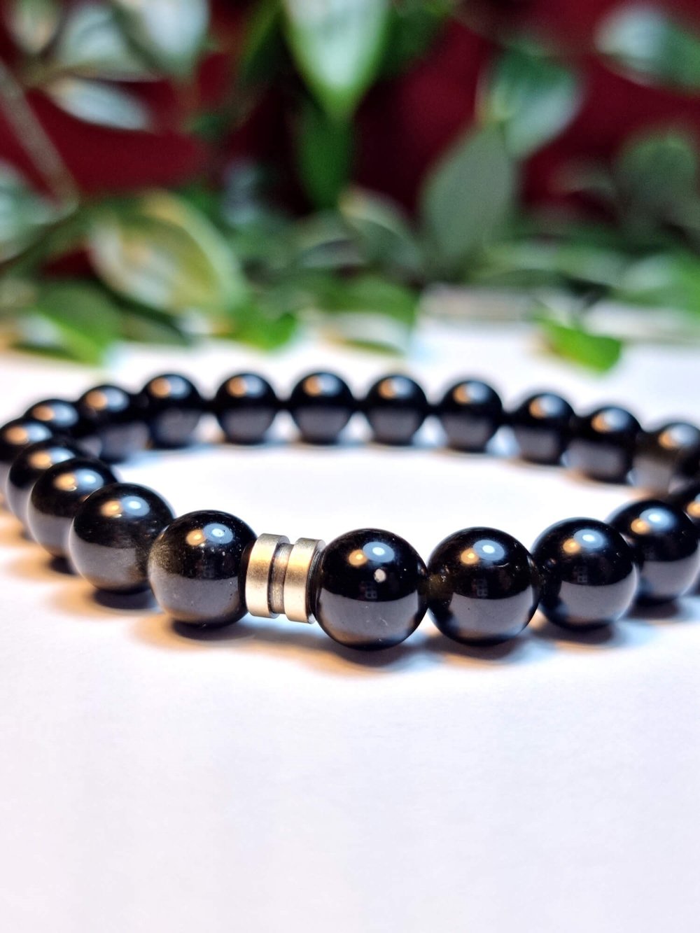 Siyah Obsidyen %100 Doğal Taş Bileklik