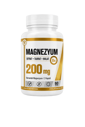 Magnezyum Sitrat + Taurat + Malat + Vitamin B6 60 Kapsül