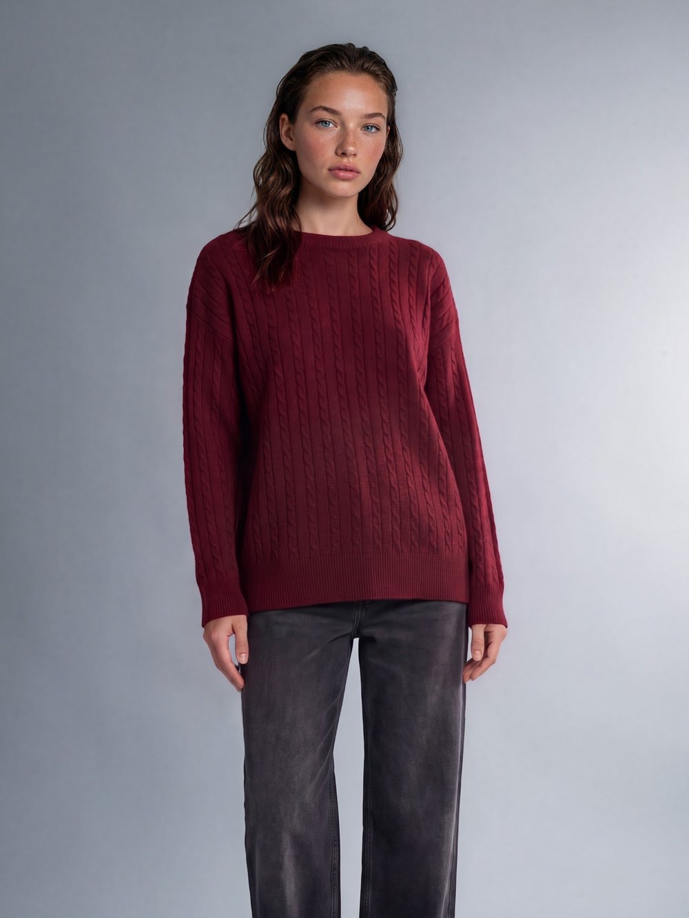 Burgu Desenli Oversize Triko Kazak