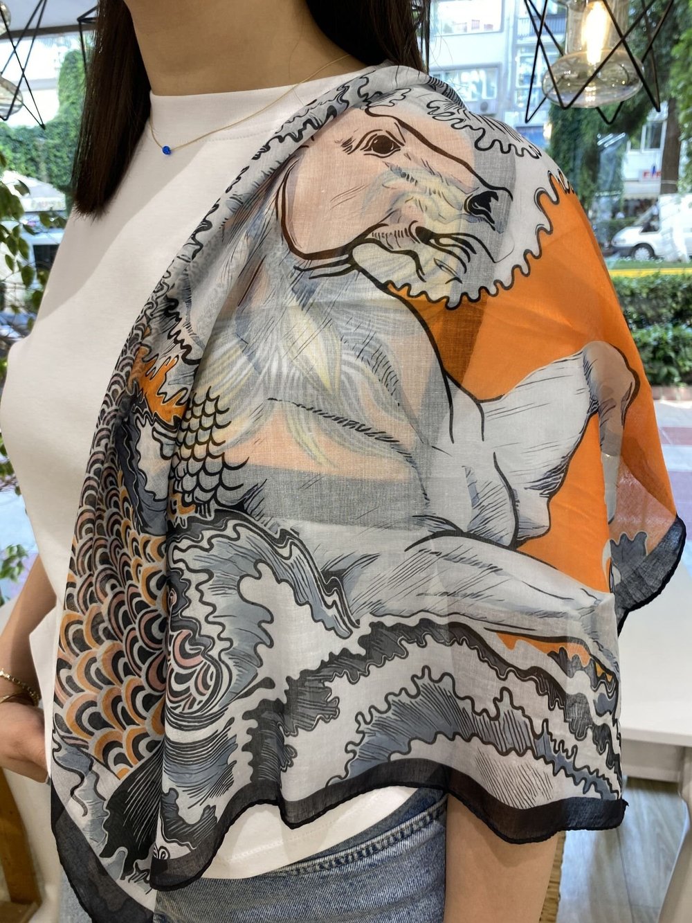 55*55 Pamuk Dokulu Bandana Fular