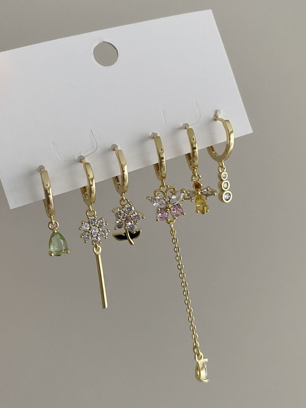 Altın Kaplama Altılı Arı Figür Set Küpe