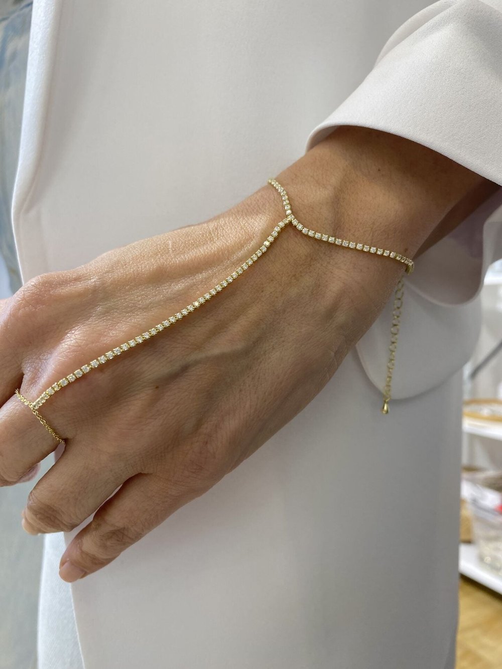Altın Kaplama Minimal Taşlı Su Yolu Şahmeran Gold