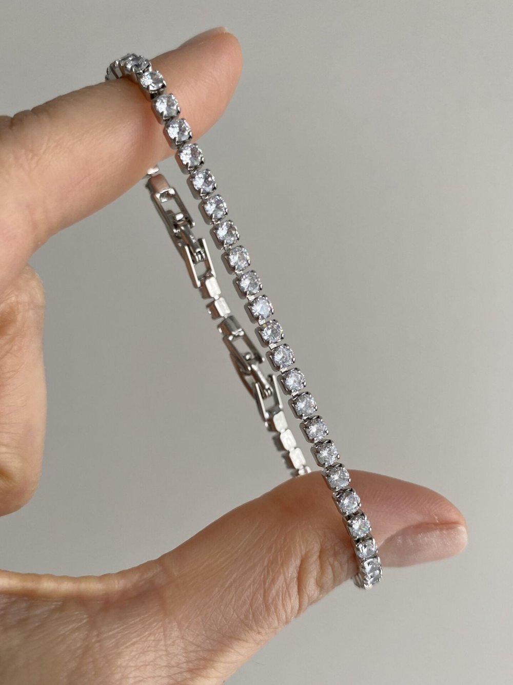Özel Seri Spor Su Yolu Bileklik (3mm/17cm+ek) Gümüş Renk