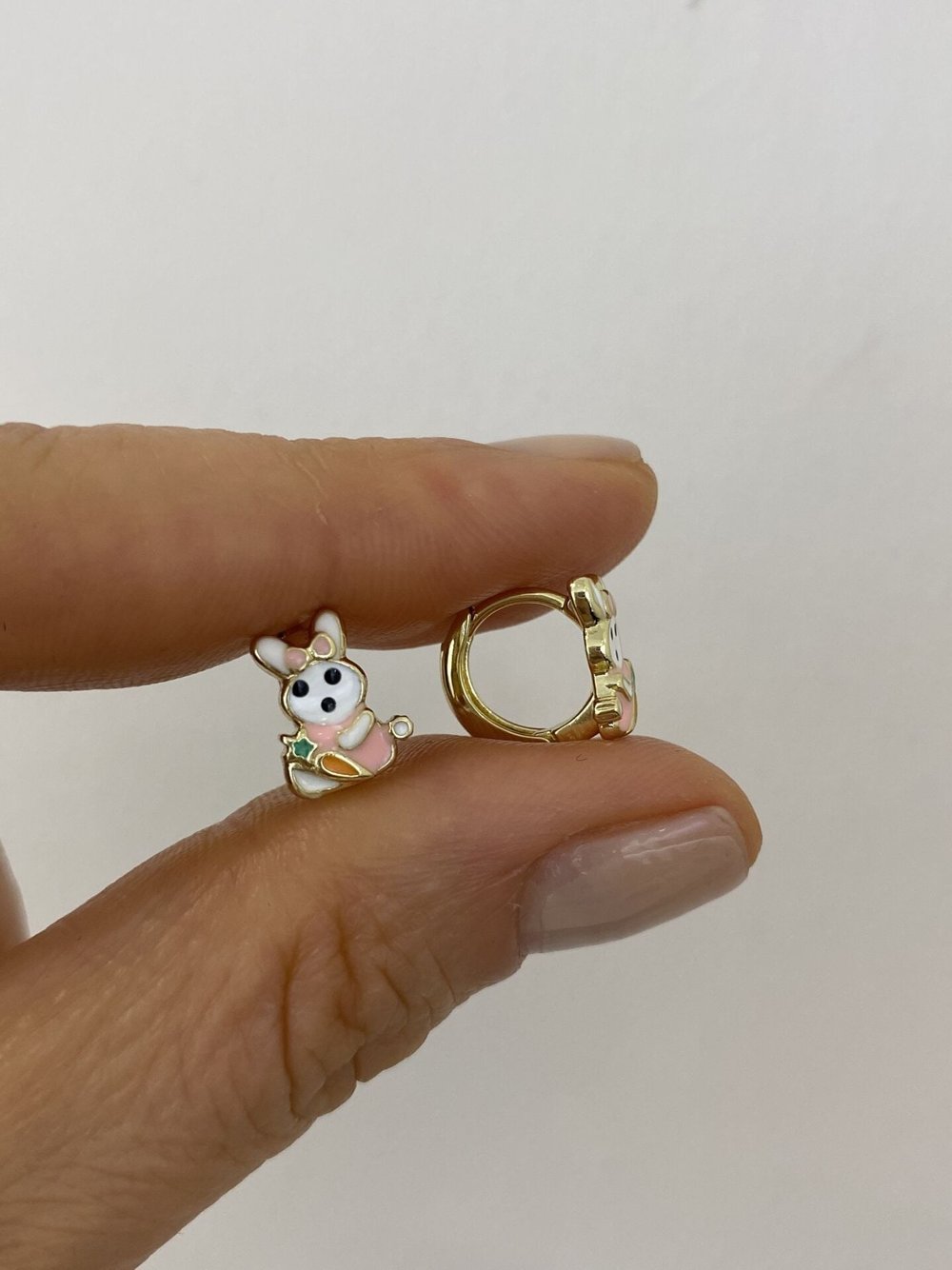 Özel Seri'Ç ocuk Tavşan Halka Küpe (İç çapı: 0,7cm)
