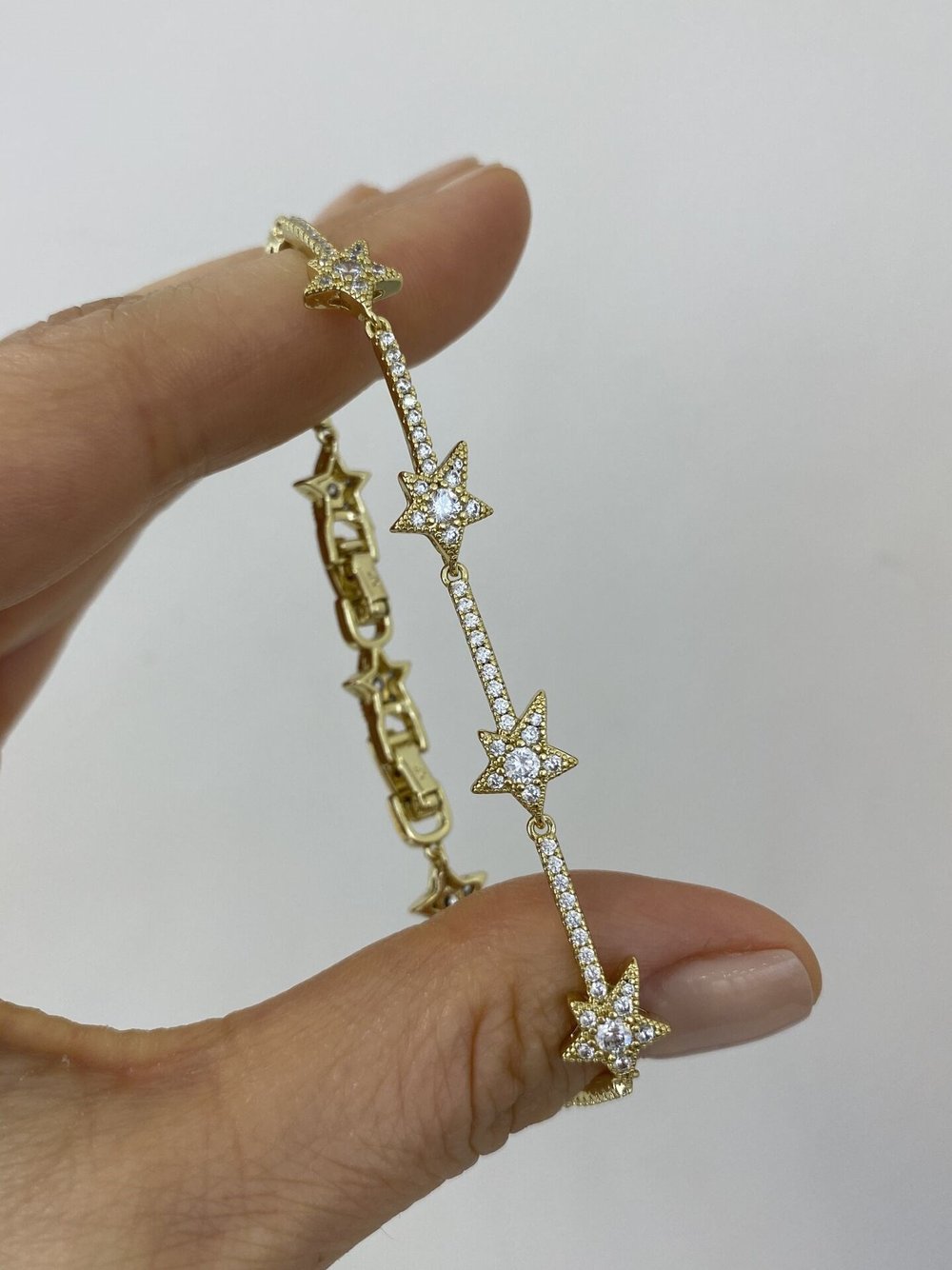 Taşlı Asimetrik Yıldız Geçidi Bileklik (17cm+ek)