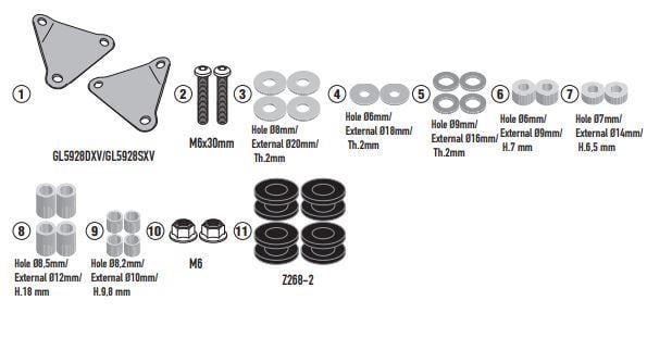 GIVI D6126KIT KYMCO DOWNTOWN 350 GT (24-26) RÜZGAR SİPERLİK BAĞLANTISI