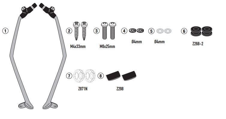 KAPPA D6115KITK KYMCO X-TOWN 125-300 CITY (20-25) RÜZGAR SİPERLİK BAĞLANTISI