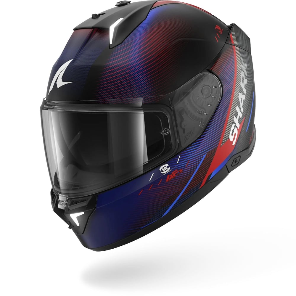 SHARK SKWAL İ3 SPEED TECH MAT SİYAH KIRMIZI MAVİ KAPALI KASK