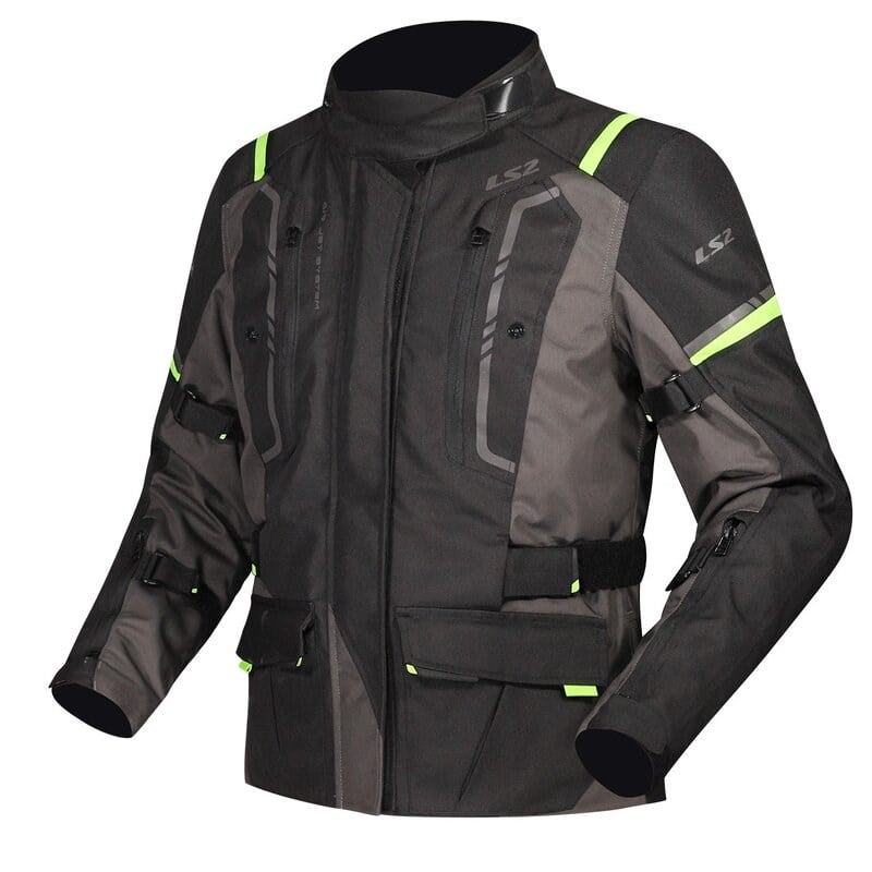 LS2 NARVIK KADIN MONT GRİ-SİYAH-NEON SARI