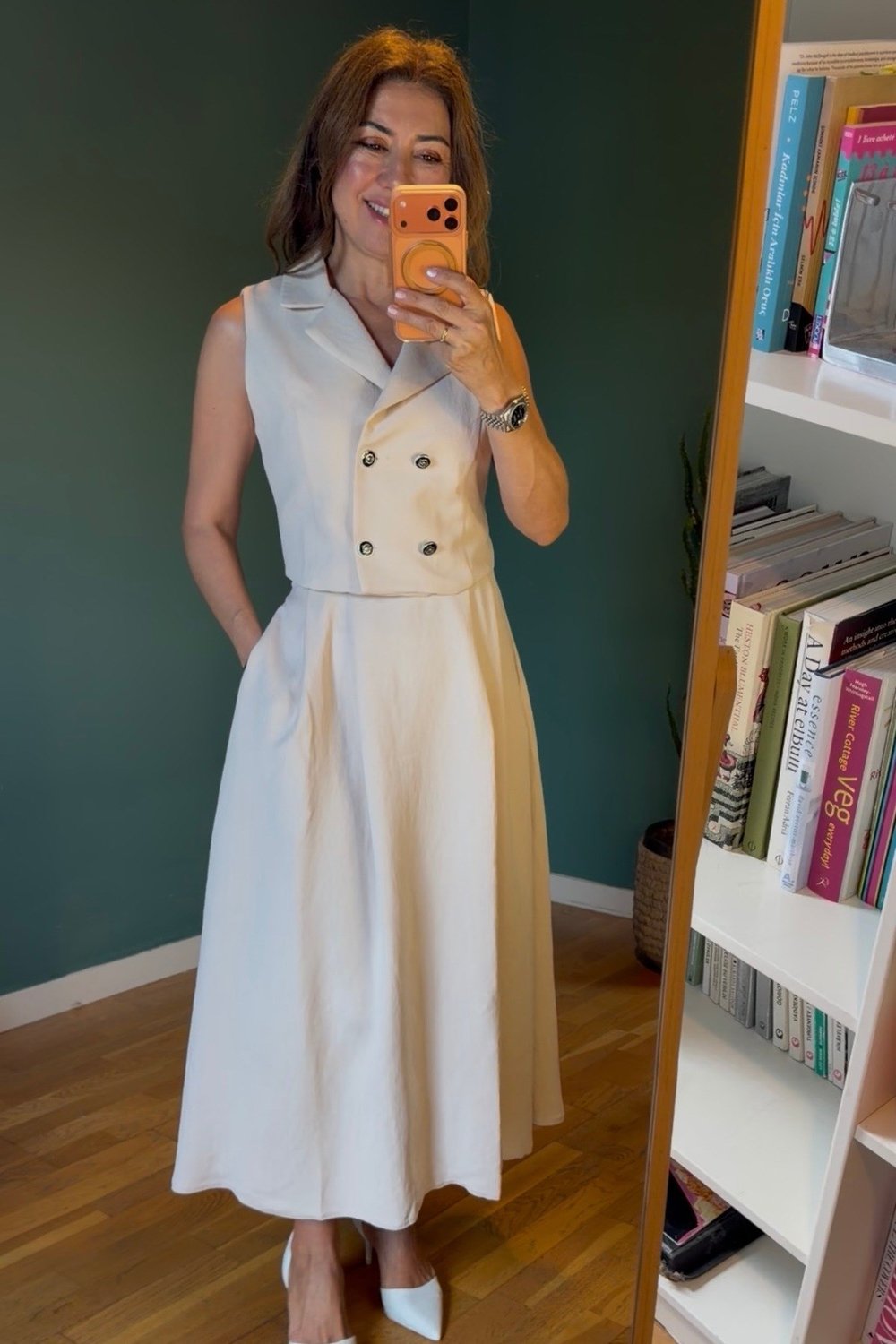 Tencel kumaş A kesim etek - yelek takım