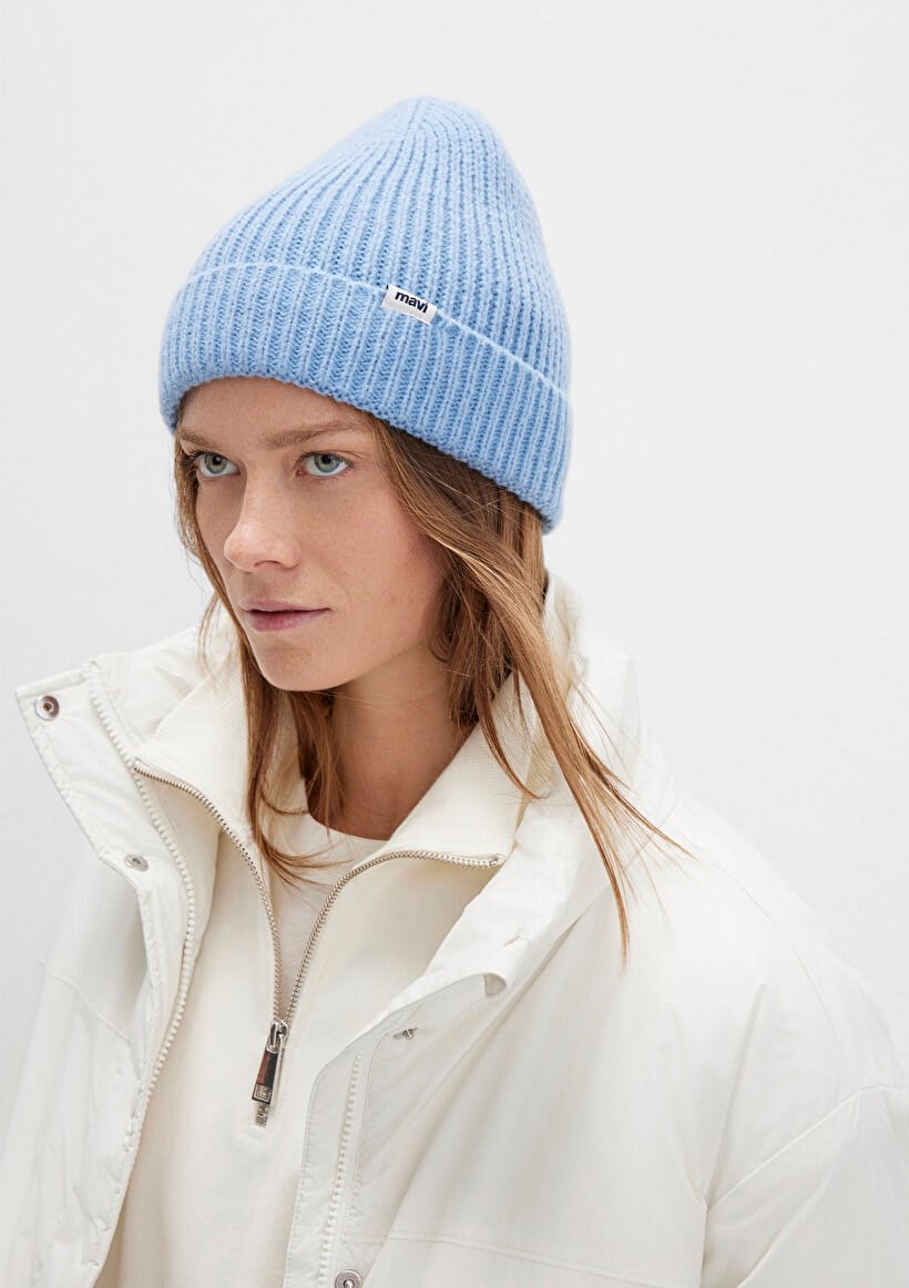 Mavi BERE Pastel Blue Lacivert Kadın Bere