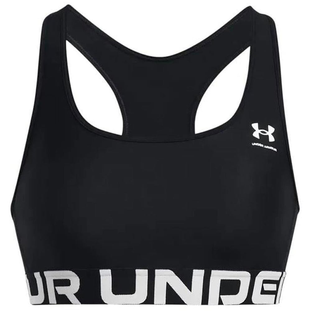 Under Armour UA HG Mid Branded Siyah Kadın Sporcu Sütyeni (Bra) 1383544-001