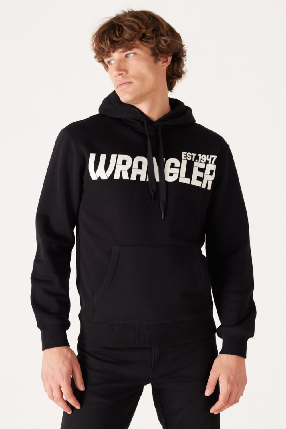 Wrangler Kapüşonlu Sweatshirt Siyah Erkek Sweatshirt W232257001