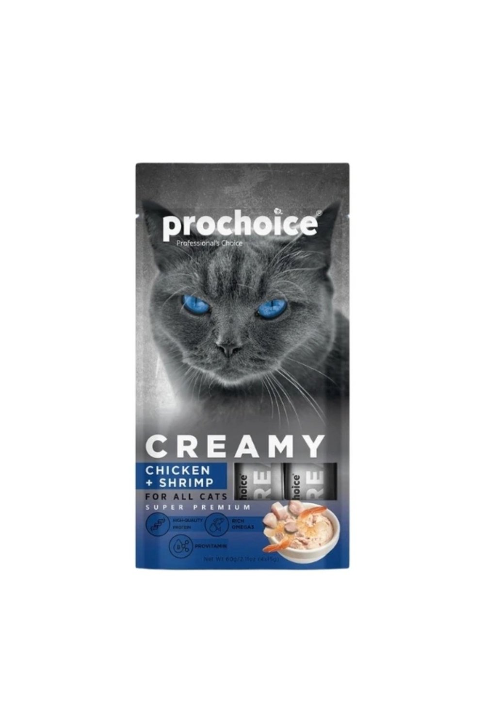 Creamy Tavuklu ve Karidesli Sıvı Kedi Ödül Maması 1 Adet-4x15 Gr