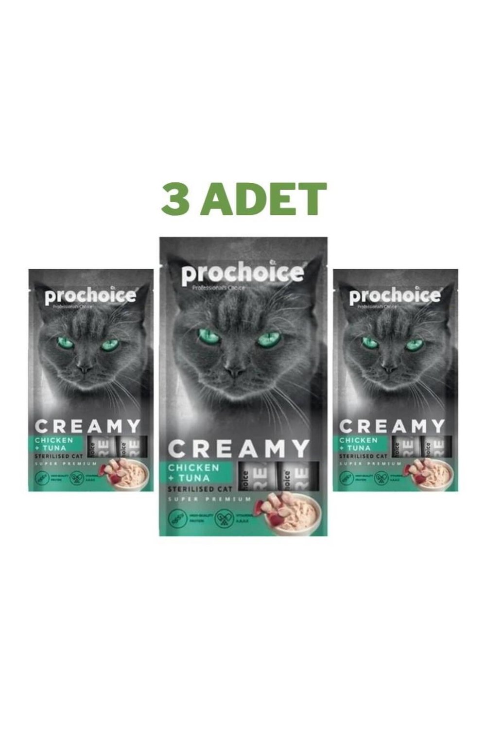 Creamy Tavuklu ve Ton Balıklı Krema Kedi Ödülü 4x15 Gr 3 Adet