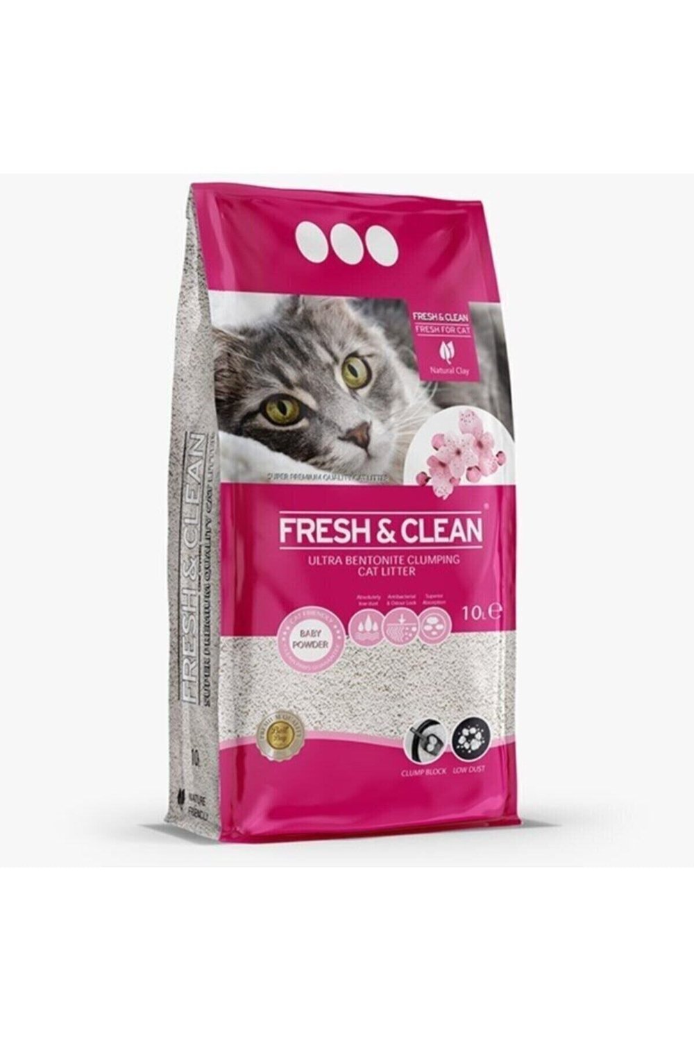Fresh & Clean Ekstra Topaklanan Marsilya Sabunu Parfümlü Bentonit Kedi Kumu 10 Lt