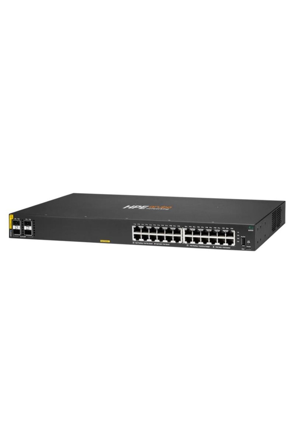 HPE R8N87A 6000 24 PORT GIGABIT+4X1GB SFP YÖNETİLEBİLİR 370W POE RACKMOUNT SWITCH