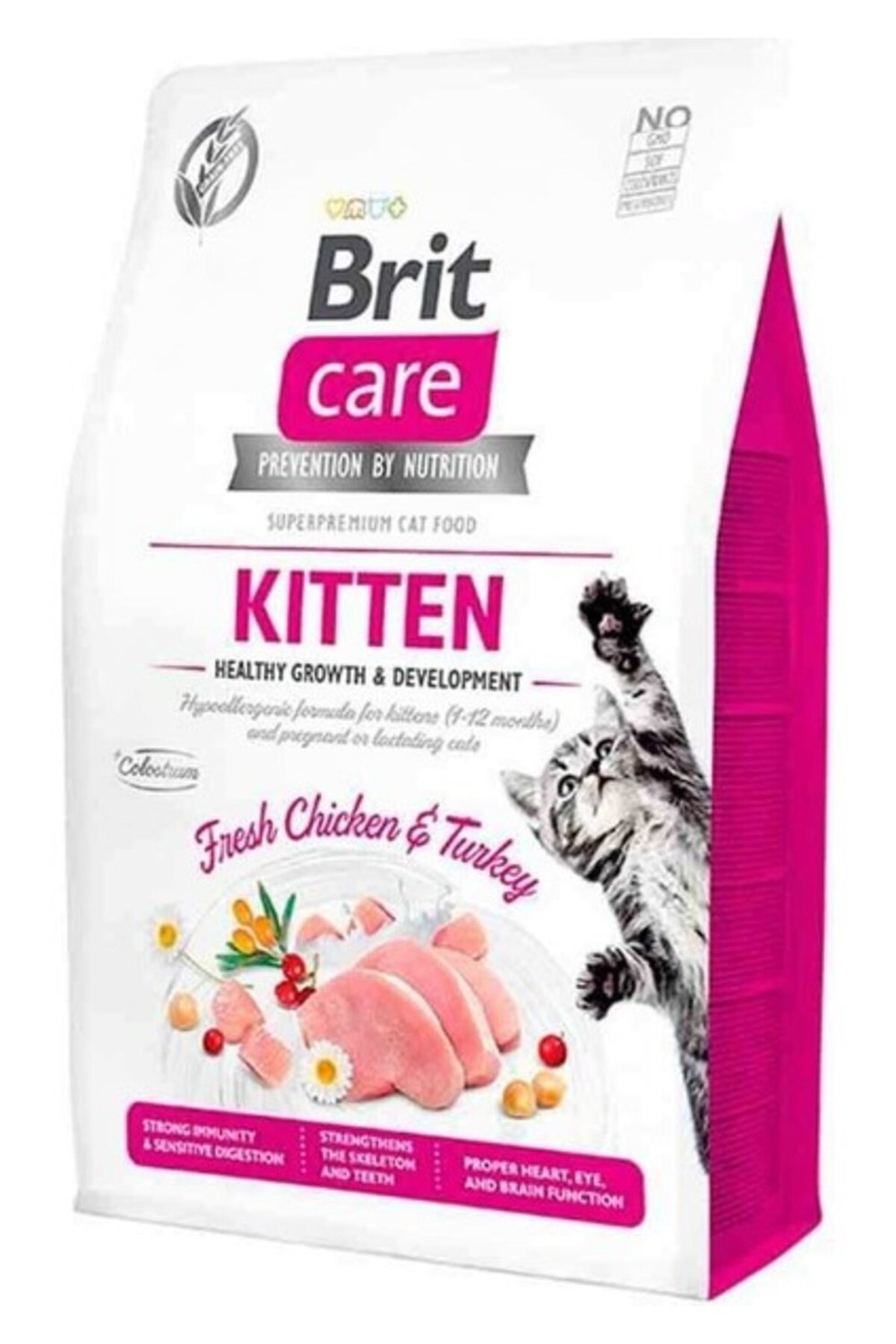 Hypo-Allergenic Tavuklu ve Hindili Tahılsız Yavru Kedi Maması 2 Kg