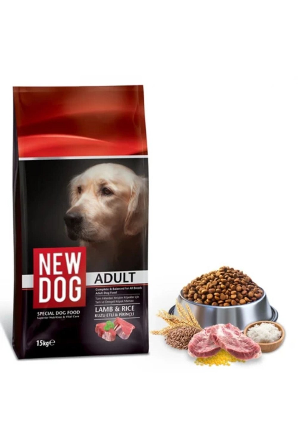 Newdog Kuzu Etli Pirinçli Yetişkin Köpek Maması 15 Kg