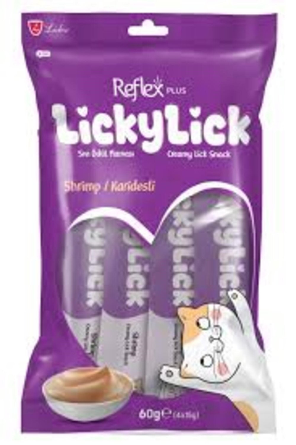 Plus Lickylick Karidesli Kedi Sıvı Ödül Maması 4 X15 G