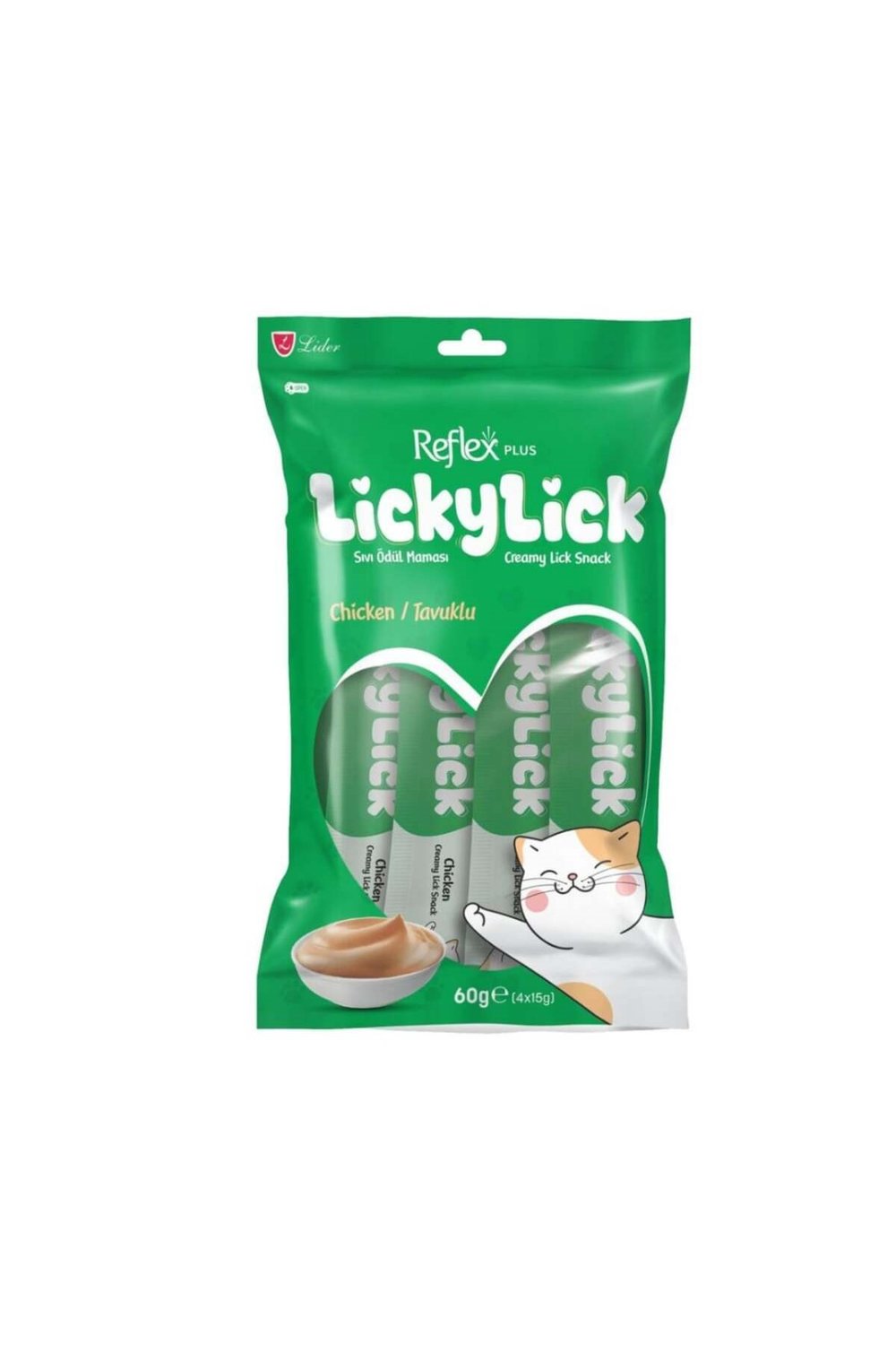 Plus Lickylick Tavuklu Kedi Sıvı Ödül Maması 4X15gr